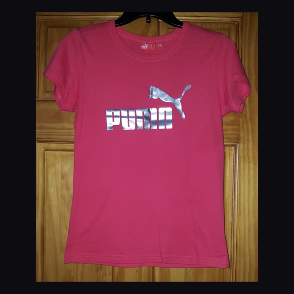 Puma Tops - PUMA Shirt Women's Size Medium Orange with Silver Logo